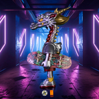 OFFART X Horiren Like A Dragon Skateboarder Meow Type Mecha Vinyl