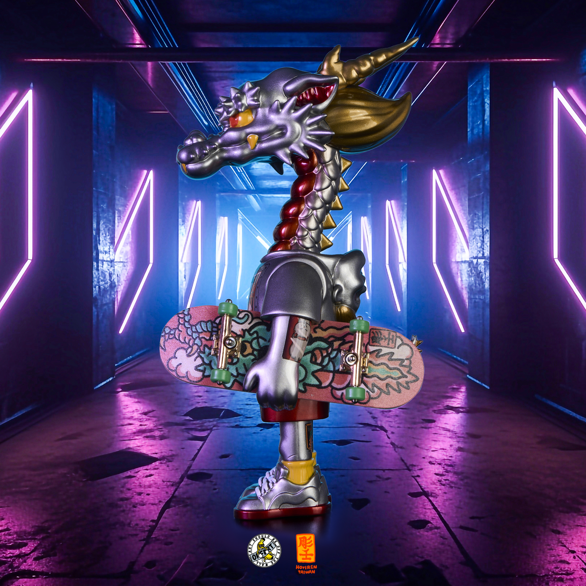 OFFART X Horiren Like A Dragon Skateboarder Meow Type Mecha Vinyl