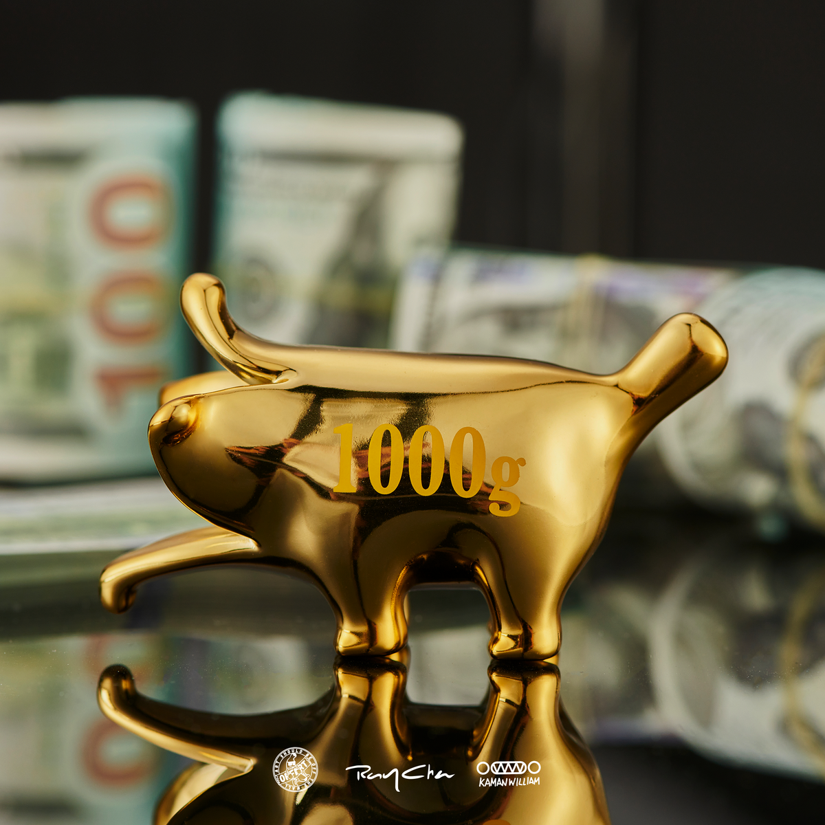 OFFART X Kamanwilliam X RayChan Gold Fortune Mini Money Bananaer Dog