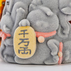 OFFART X Horiren Red Flame Hundred Cats Mini Fortune Head Statue -Flocked version