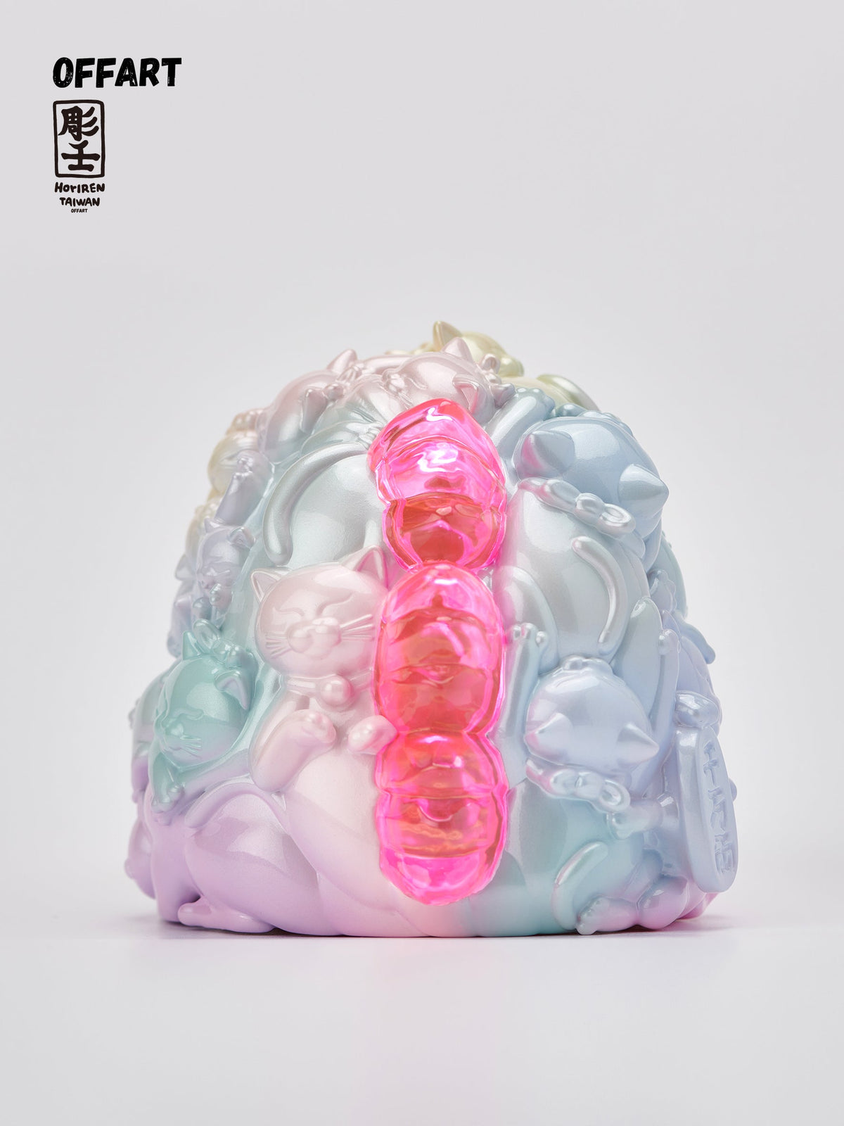 OFFART X Horiren Red Flame Hundred Cats Mini Fortune Head Statue -Super Sweet Candy