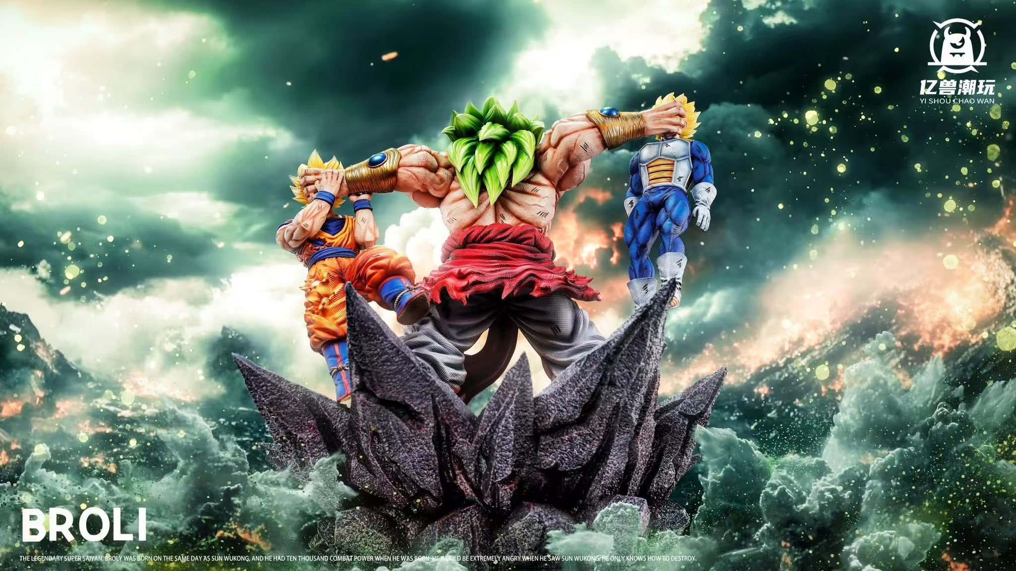 Billion Beast DBZ Broly Vs Vegeta & Goku Resin Statue