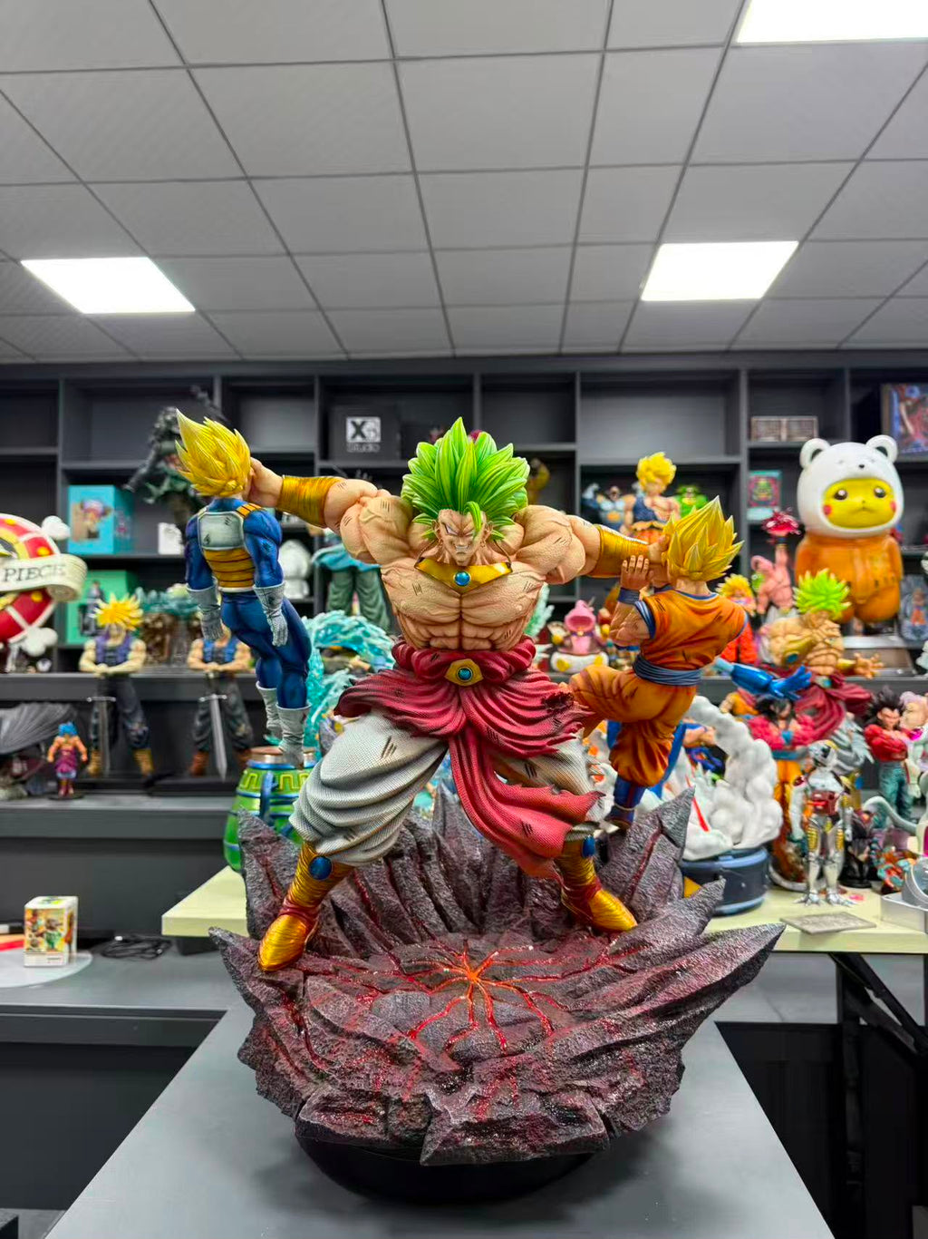 Billion Beast DBZ Broly Vs Vegeta & Goku Resin Statue