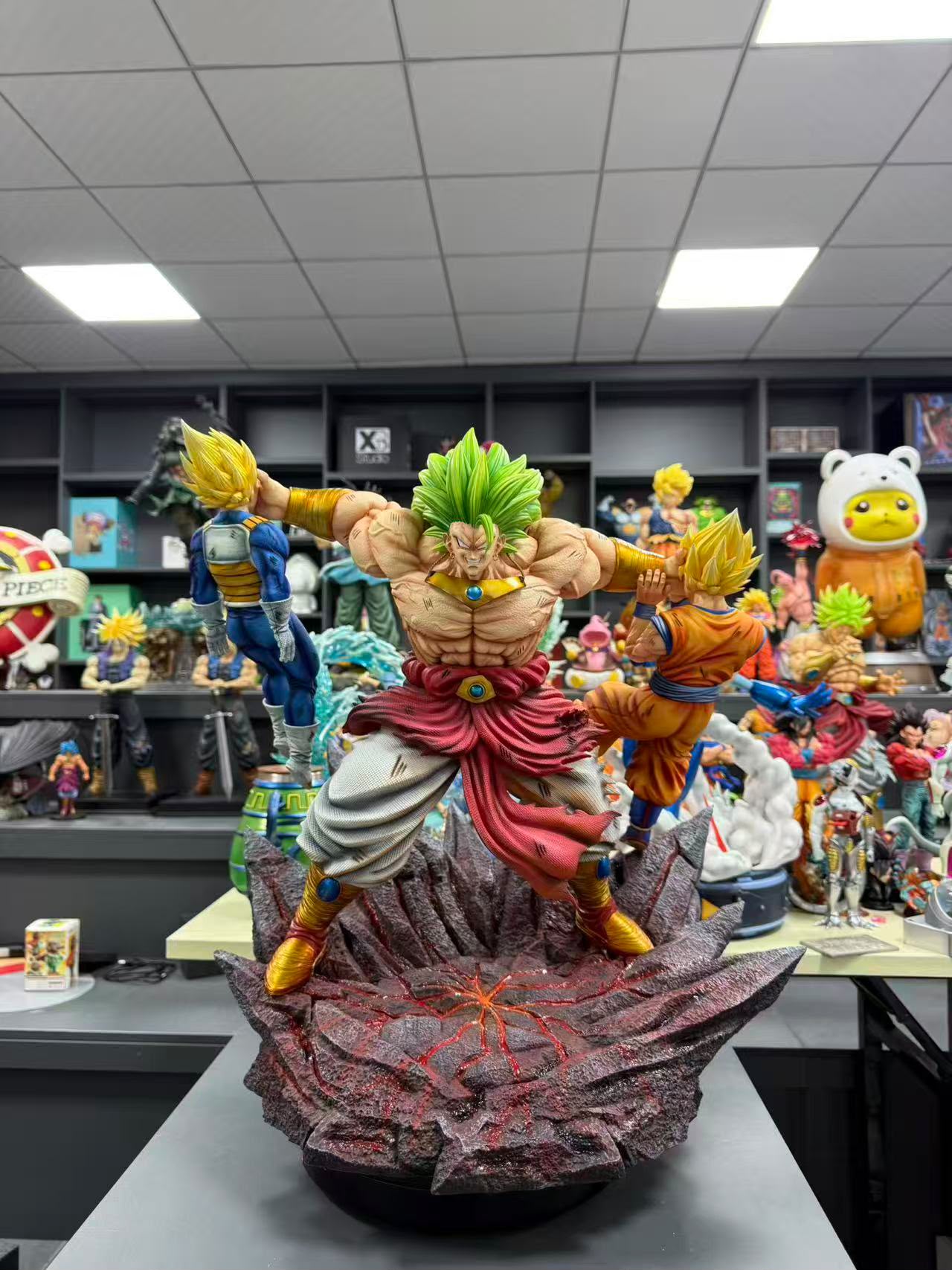 Billion Beast DBZ Broly Vs Vegeta & Goku Resin Statue