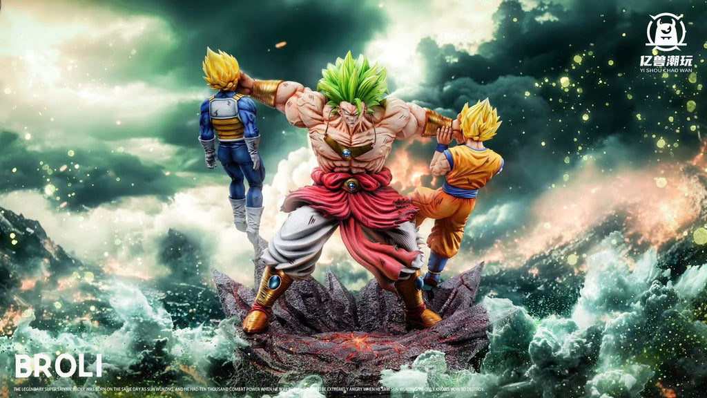 Billion Beast DBZ Broly Vs Vegeta & Goku Resin Statue