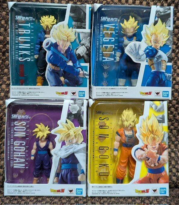 Bandai Mini SHF 1.0 Dragonball Goku Trunks Vegeta Gohan Set of 4