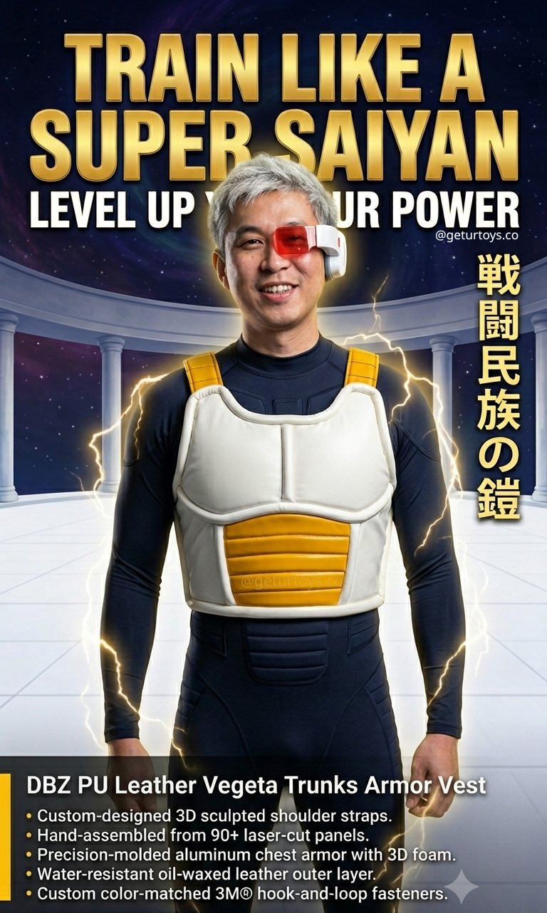 DBZ PU Leather Vegeta Trunks Armor Vest For Dragonball Coser