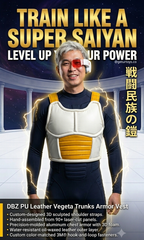 DBZ PU Leather Vegeta Trunks Armor Vest For Dragonball Coser