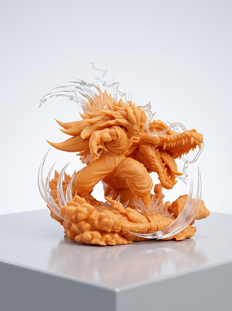 Mini SS3 Goku Dragon Fist Resin Statue White Kit (pre-order)
