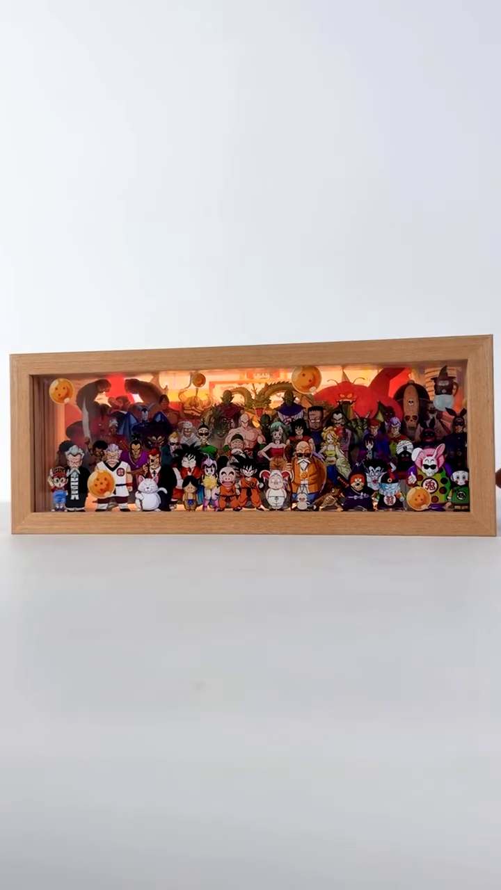 NIKOLATOY DBZ Acrylic Stereoscopic Painting LED Wooden BOX