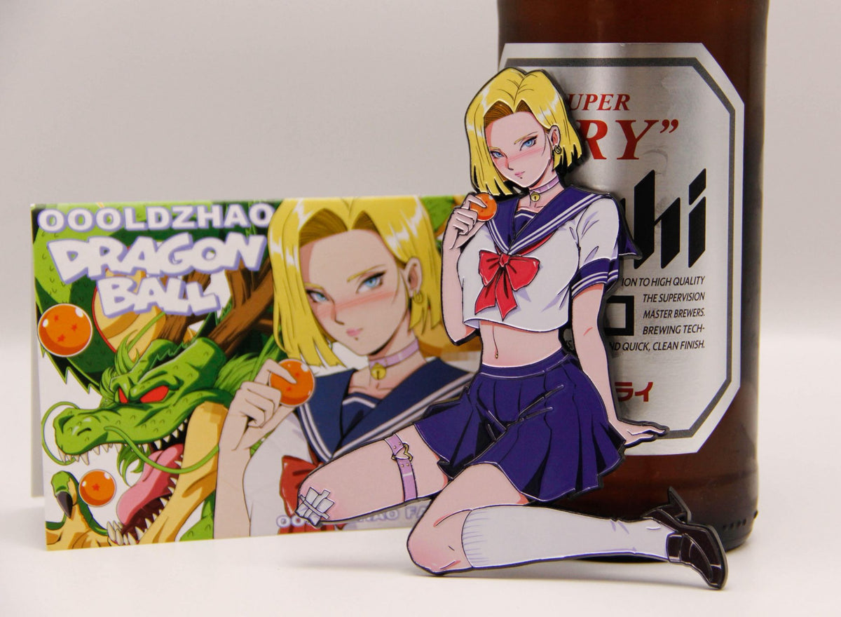 Old Zhao Studio DBZ JK School Girl Android 18 Fridge Magnet Bottle Opener