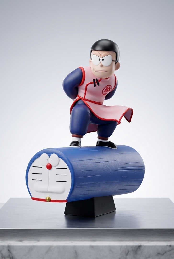 Yav May Studio Killer Nobita Nobi and Doraemon Resin Statue