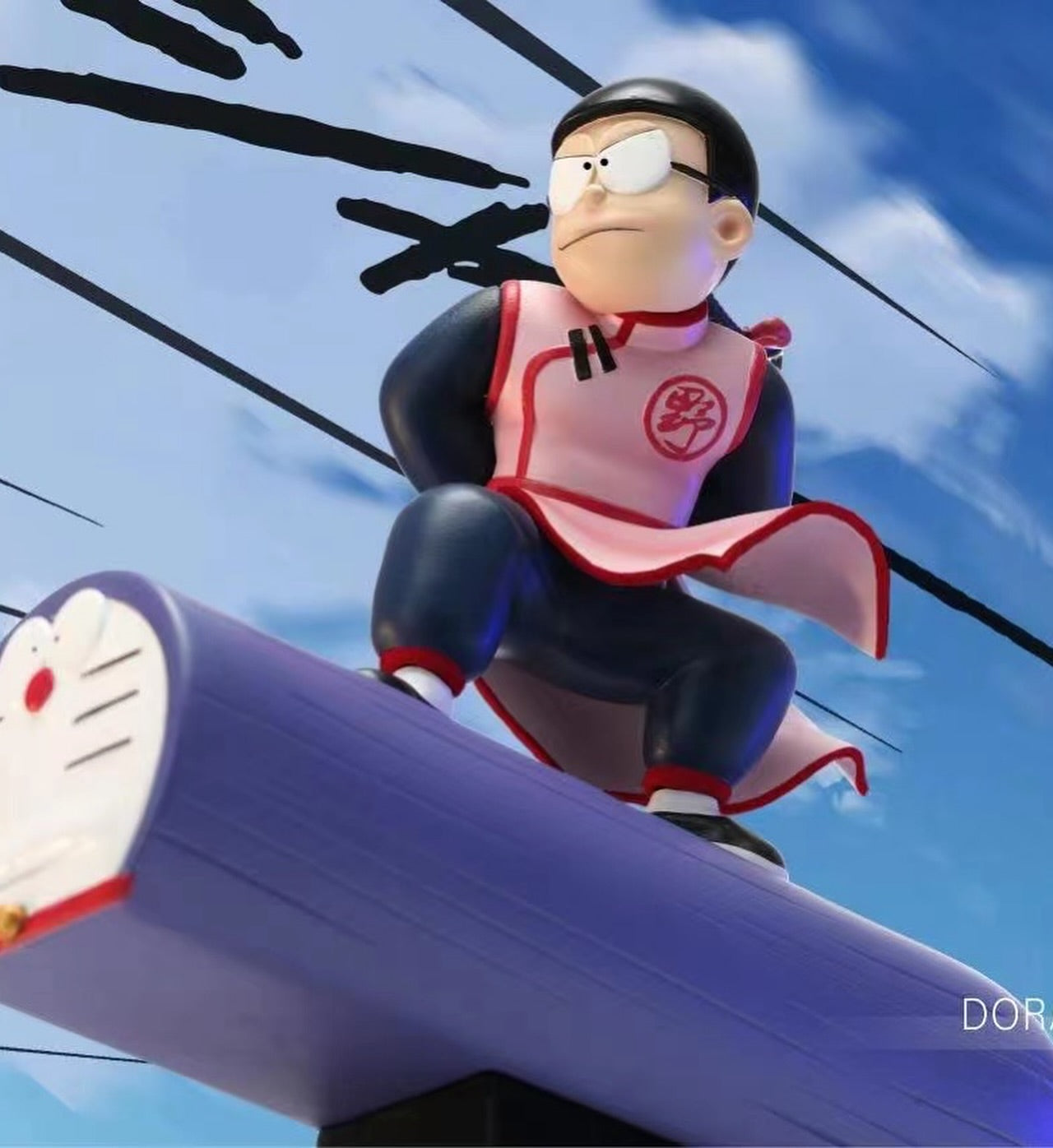 Yav May Studio Killer Nobita Nobi and Doraemon Resin Statue